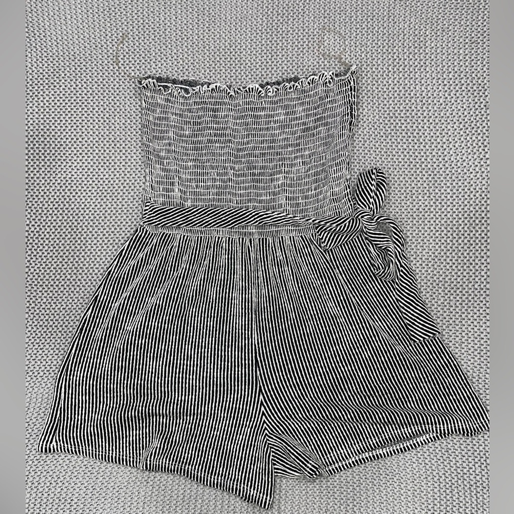 Caution to the Wind Black and White Romper size Large